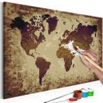Artgeist Kifestő - World Map (Brown Colours) 60x40
