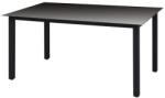vidaXL Masă de grădină, negru, 150 x 90 x 74 cm, aluminiu și sticlă (42788)