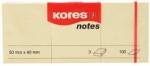 Kores Post it galben pal 40 x 50mm, 3 x 100 file, Kores