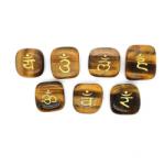 Simboluri 7 Chakre pe Ochi de Tigru - 7 Piese - 21 x 20 x 8 mm - 1 Set