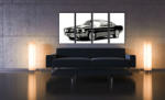  Tablou pictat manual POP Art Ford Mustang 4-piese (tablouri) (YOBPPfm)