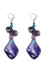 Dannyra Обици с естествена орхидея, кристали Swarovski и седеф Be Magic, Be Purple Dannyra Jewels