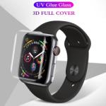  Temp-glass063157 Apple Watch 1 42mm teljes lefedettséget biztosító karcálló, ütésálló kijelzővédő üvegfólia UV ragasztóval, UV lámpával , tempered glass, törlőkendővel, fólia Apple Watch 1 42mm UV tem