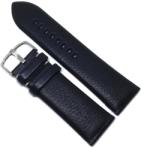  Curea de Ceas Bleumarin - Piele Naturală Bizonată - 26/24 mm - Cusătură Albă - Cataramă Argintie (WZ3716)