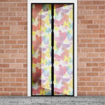 MagnetMesh Mosható szúnyogháló függöny ajtóra, mágnessel záródó, 100 x 210 cm (mágneses szúnyogháló), színes pillangós mintával