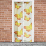 MagnetMesh Mosható szúnyogháló függöny ajtóra, mágnessel záródó, 100 x 210 cm (mágneses szúnyogháló), sárga pillangós mintával
