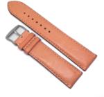  Curea de Ceas Antialergică - Piele Naturală Somon - 22/20 mm - Textură Semilucioasă - Cusătură Roz - Cataramă Argintie (WZ3719)