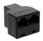 well Adaptor telefonic 1x RJ11 6P4C mama - 2x RJ11 6P4C mama negru Well (TEL-0036-BK-WL)