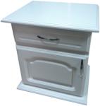 Ramely Noptiera insertie lemn culoare alb - 49x58x36 cm