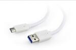 Gembird Cablu de date Gembird CCP-USB3-AMCM-1M-W, USB 3.0 - USB-C, 1m, White (CCP-USB3-AMCM-1M-W) - flax