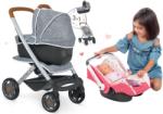 Smoby Set cărucior adânc și sport DeLuxe Pastel Maxi Cosi&Quinny Grey 3în1 Smoby și scaun de mașină (SM253104-2)