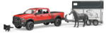 BRUDER RAM 2500 Power Wagon lószállító utánfutóval, lóval (2501)