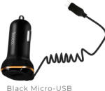 hoco. Z14 Single port with micro cable car charger, Black