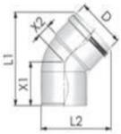 Tricox PPs könyök 80mm, 45° (PKÖ202) - gepeszshop