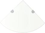 vidaXL Raft de colț cu suporți de crom din sticlă transparentă 35 x 35 cm (243853) Raft