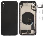  tel-szalk-017211 Apple iPhone XR fekete KOMPLETT akkufedél, hátlap, hátlapi kamera lencse stb (tel-szalk-017211)