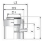 Tricox PPs/Alu kondenzátum leválasztó 60/100mm, PAKL50 (PAKL50C)