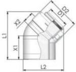 Tricox PPs/Alu könyök 110/160mm, 45°, PAKÖ052 (PAKÖ052)