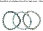  Bratara Turmalina Alba si Albastra Diametru 58 mm - Margele Rotunde - 6 - 6.9 mm