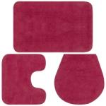 vidaXL Set covorașe baie, 3 piese, fucsia, textil (133226) Covor baie
