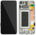  NBA001LCD005391 Samsung Galaxy S10e ezüst LCD kijelző érintővel kerettel előlap (NBA001LCD005391)