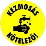 Kézmosás kötelező! Piktogram kerek matrica csomagban is