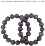  Bratara Turmalina Roz Diametru 62 mm - Margele Rotunde - 13 x 13 mm