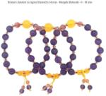  Bratara Ametist cu Agata Diametru 54 mm - Margele Rotunde - 6 - 10 mm