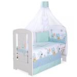 BabyLion 5 részes ágyneműhuzat szett - Kék macik - babylion