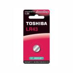 Toshiba Baterie TOSHIBA LR43 1.5V alcalina Blister 1buc echivalent 186 GP186 V12GA AG12 L1142 (LR43 BP-1C) - sogest Baterii de unica folosinta