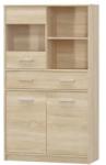 TEMPO KONDELA Vitrin 2D1W1S/80, sonoma tölgyfa, TEYO