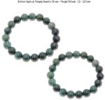  Bratara Agata de Mongolia Diametru 66 mm - Margele Rotunde - 12 x 12 mm