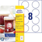  Avery Zweckform No. 5081 fehér színű 65 mm átmérőjű, kör alakú, univerzálisan nyomtatható, öntapadós etikett címke, visszaszedhető ragasztóval A4-es íven - kiszerelés: 80 címke / 10 ív