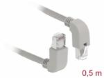 Delock Cablu de retea RJ45 cat 6A S/FTP unghi jos/unghi sus 0.5m Gri, Delock 85870 (85870)