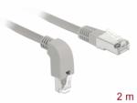 Delock Cablu de retea RJ45 cat 6A S/FTP unghi jos/drept 2m Gri, Delock 85875 (85875)