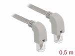 Delock Cablu de retea RJ45 cat 6A S/FTP unghi jos 0.5m Gri, Delock 85876 (85876)