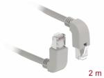 Delock Cablu de retea RJ45 cat 6A S/FTP unghi jos/unghi sus 2m Gri, Delock 85872 (85872)