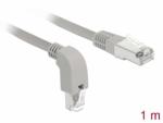 Delock Cablu de retea RJ45 cat 6A S/FTP unghi jos/drept 1m Gri, Delock 85874 (85874)