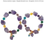  Bratara Ametist Lavanda Brut cu Agata 6 mm - 16-24 x 13-16 mm
