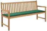 vidaXL Pernă de bancă de grădină, verde, 180x50x3 cm, textil oxford (43208)