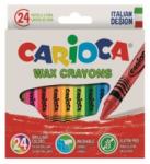 CARIOCA Creioane cerate, rotunde, lavabile, D- 8mm, 24 culori/cutie, CARIOCA Wax Crayons (CA-42366)