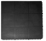 Floratex Fit csúszásmentes, sorolható gumi sportpadló lap 90x90cm, 16mm vastagság, fekete
