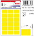 Tanex Etichete autoadezive color, 22 x 32 mm, 90 buc/set, TANEX - galben fluorescent (TX-OFC-116-FYE)