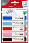 Faber-Castell Set 5 markere textile rosu-albastru FABER-CASTELL (9443)