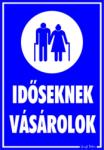  Időseknek vásárolok piktogramos tábla matrica