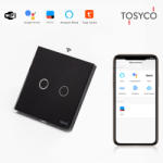 Tosyco Întrerupător dublu WIFI cu touch (tactil) din sticlă (TOS-C2G1WWIFI-W)