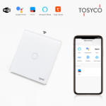 Tosyco Întrerupător simplu WIFI cu touch (tactil) din sticlă (TOS-C1G1WWIFI-W)