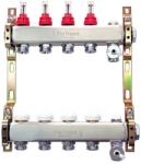 FixTrend szelepes osztó-gyűjtő, inox, 3 körös, áramlásmérővel, eurok, 1x3/4 (TSA_220ACTP2-06-03D)