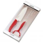 Kyocera kerámia kés készlet, Santoku + hámozó "Y" piros (FK-140WHCP10RDS)