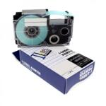 Compatibil Banda compatibila Casio XR-12ABU 12mm x 8m text alb / fundal albastru (XR12ABU)